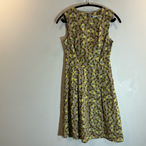 BIRDS OF NORTH AMERICA Sz 6 Eagle Dress In Winter Mist 100% Cotton Midi Dress - Picture 2 of 11